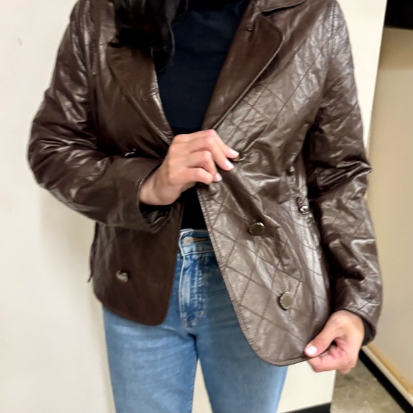 VOGUE VIRILE vintage Brown Leather Women's Jacket - Picture 7 of 14